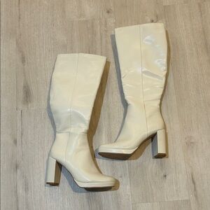 JustFab Cream Knee-High Women's Boots